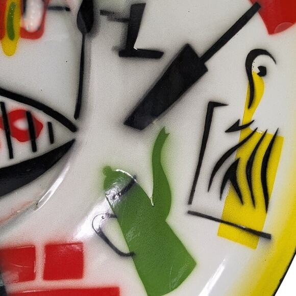 Vintage 50s Mid-Century Atomic Large Enamelware BBQ Grilling Bowl 15.75in Wide - Picture 4 of 11